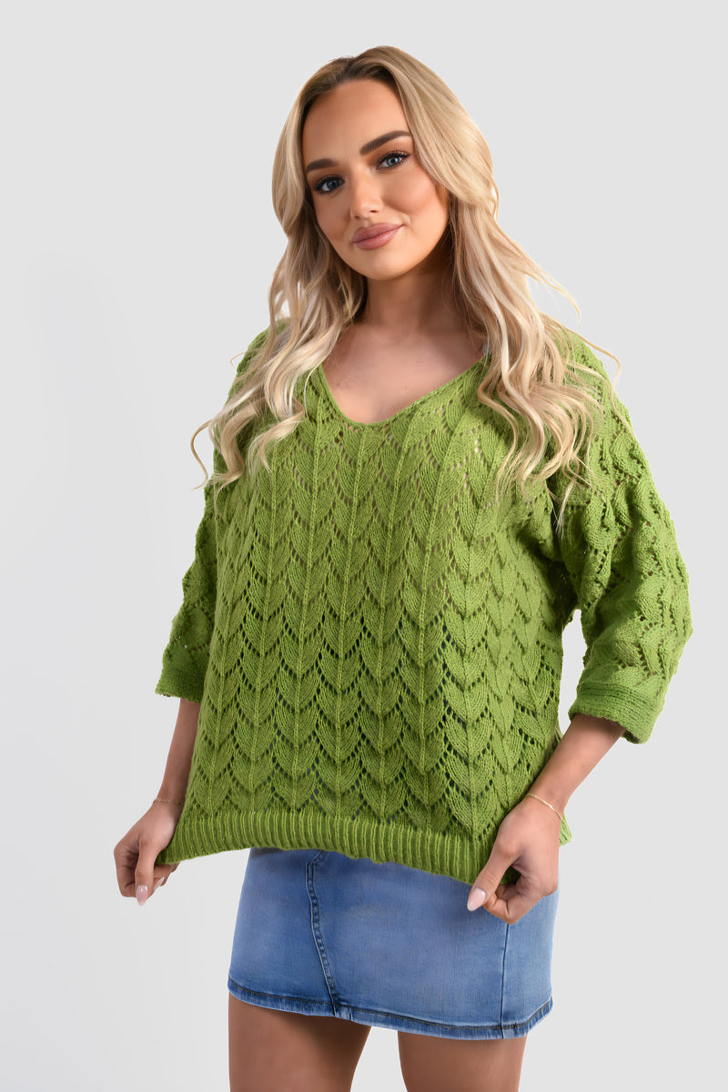 Half Sleeve Chunky Cable Knit Jumper 🇬🇧