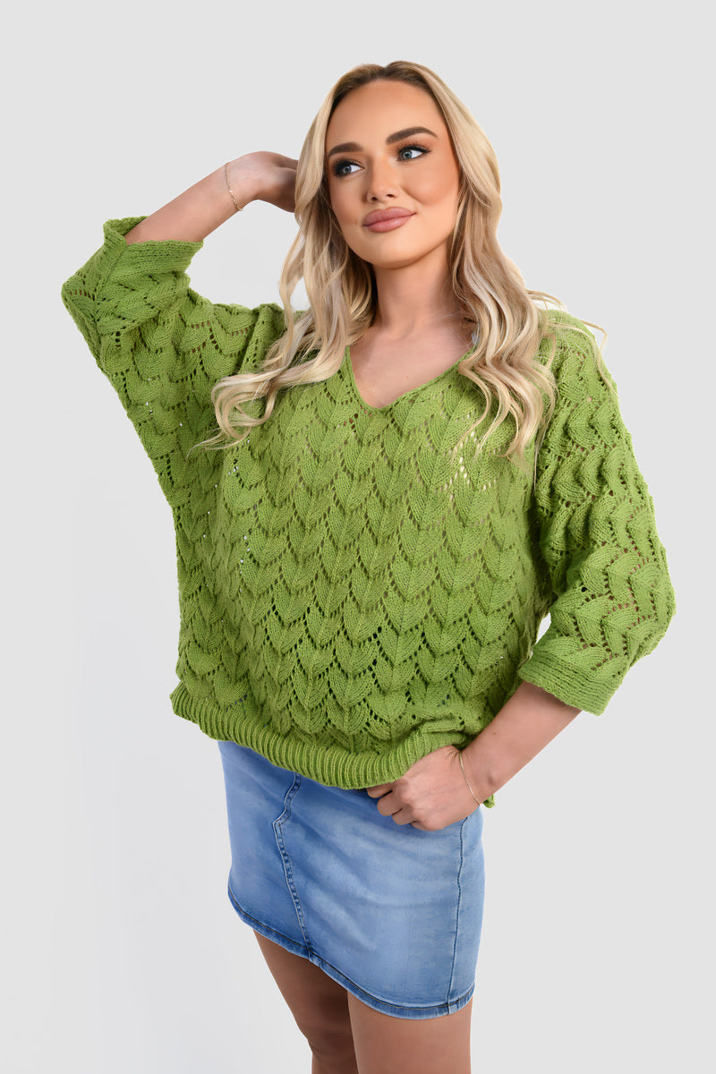 Half Sleeve Chunky Cable Knit Jumper 🇬🇧