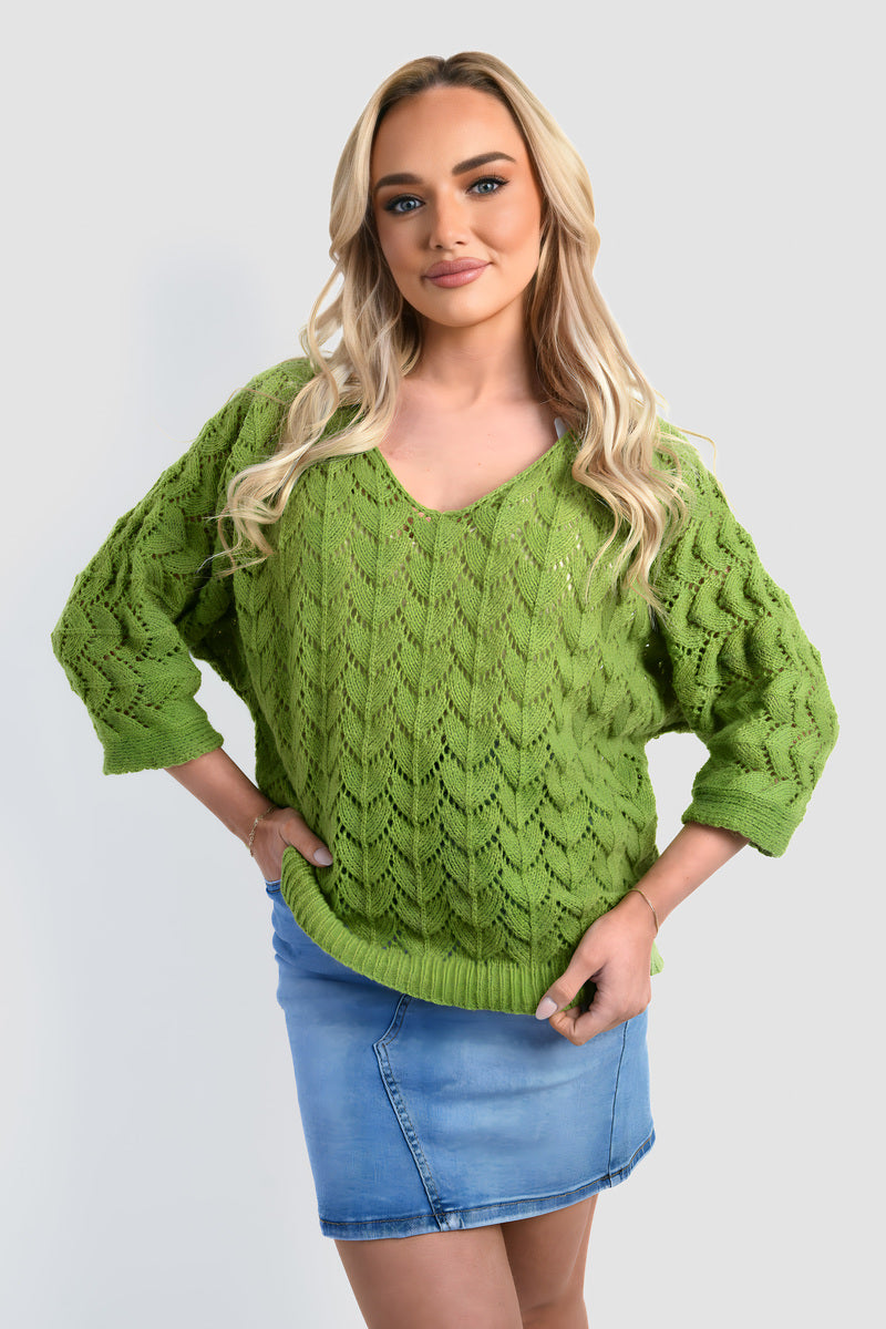 Half Sleeve Chunky Cable Knit Jumper 🇬🇧