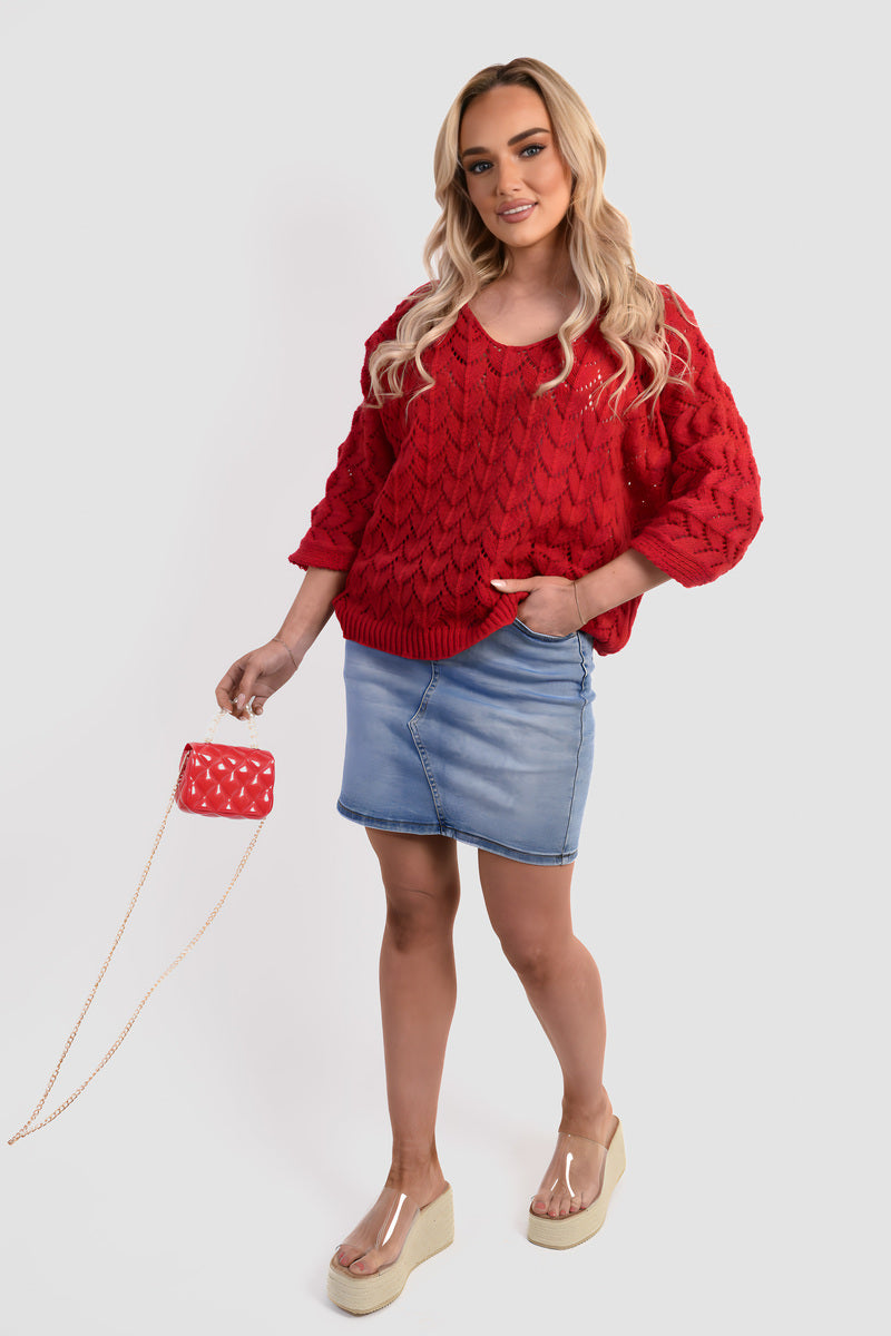 Half Sleeve Chunky Cable Knit Jumper 🇬🇧