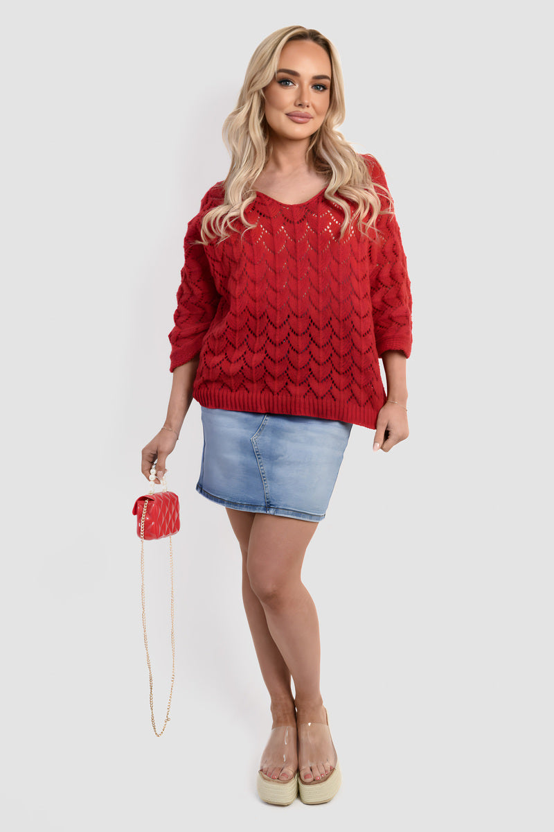 Half Sleeve Chunky Cable Knit Jumper 🇬🇧
