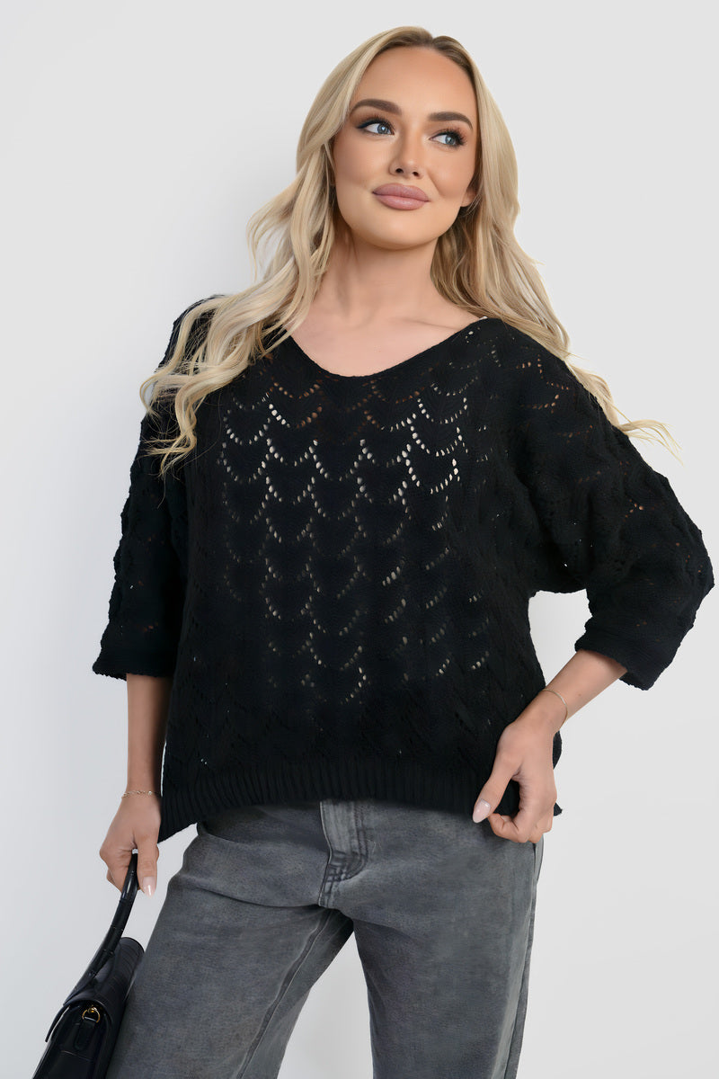 Half Sleeve Chunky Cable Knit Jumper 🇬🇧