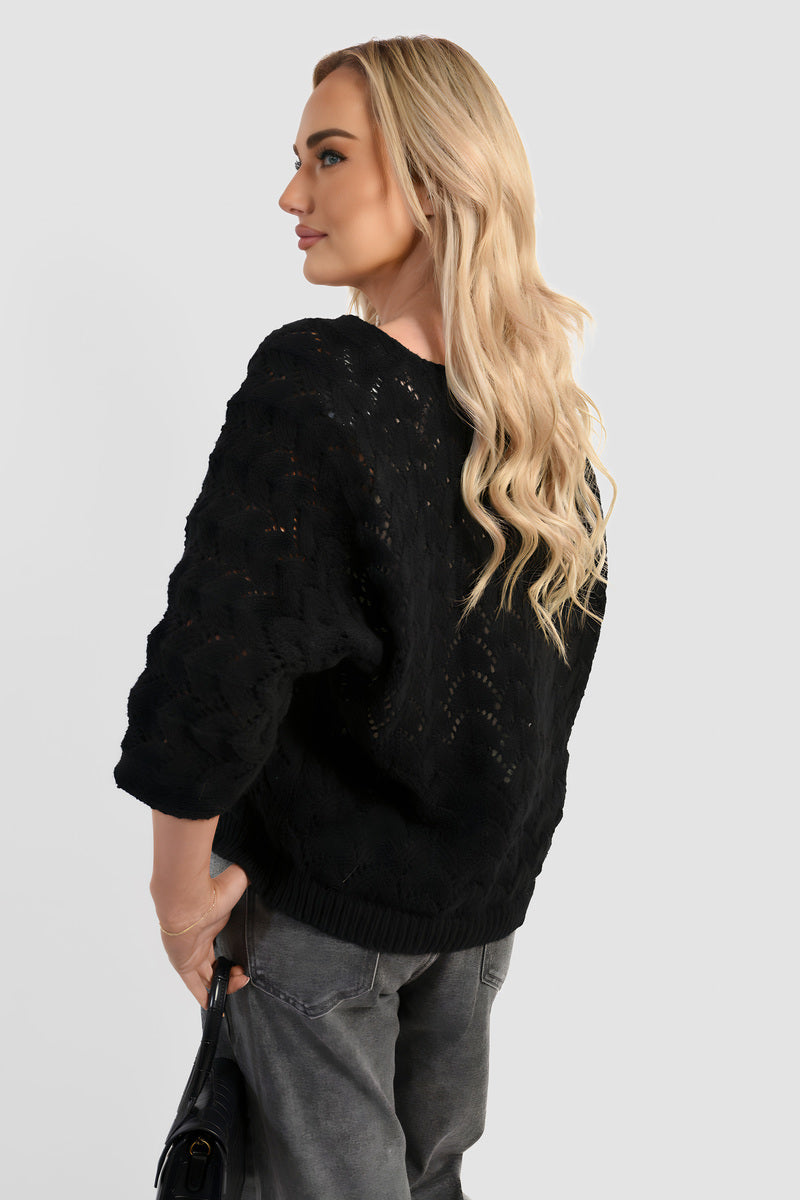 Half Sleeve Chunky Cable Knit Jumper 🇬🇧