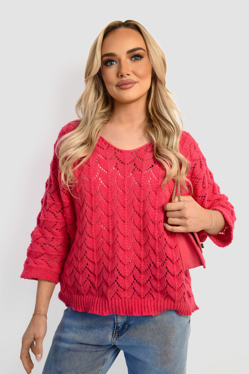 Half Sleeve Chunky Cable Knit Jumper 🇬🇧