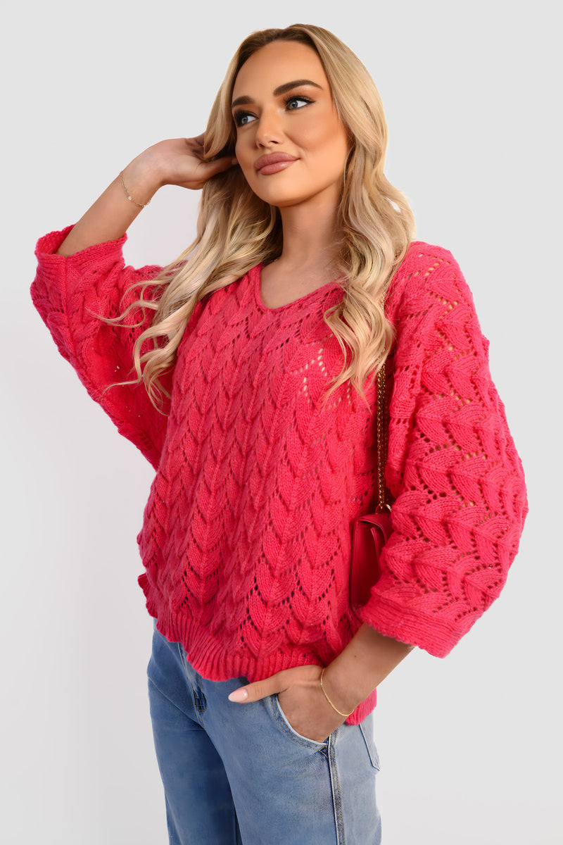 Half Sleeve Chunky Cable Knit Jumper 🇬🇧