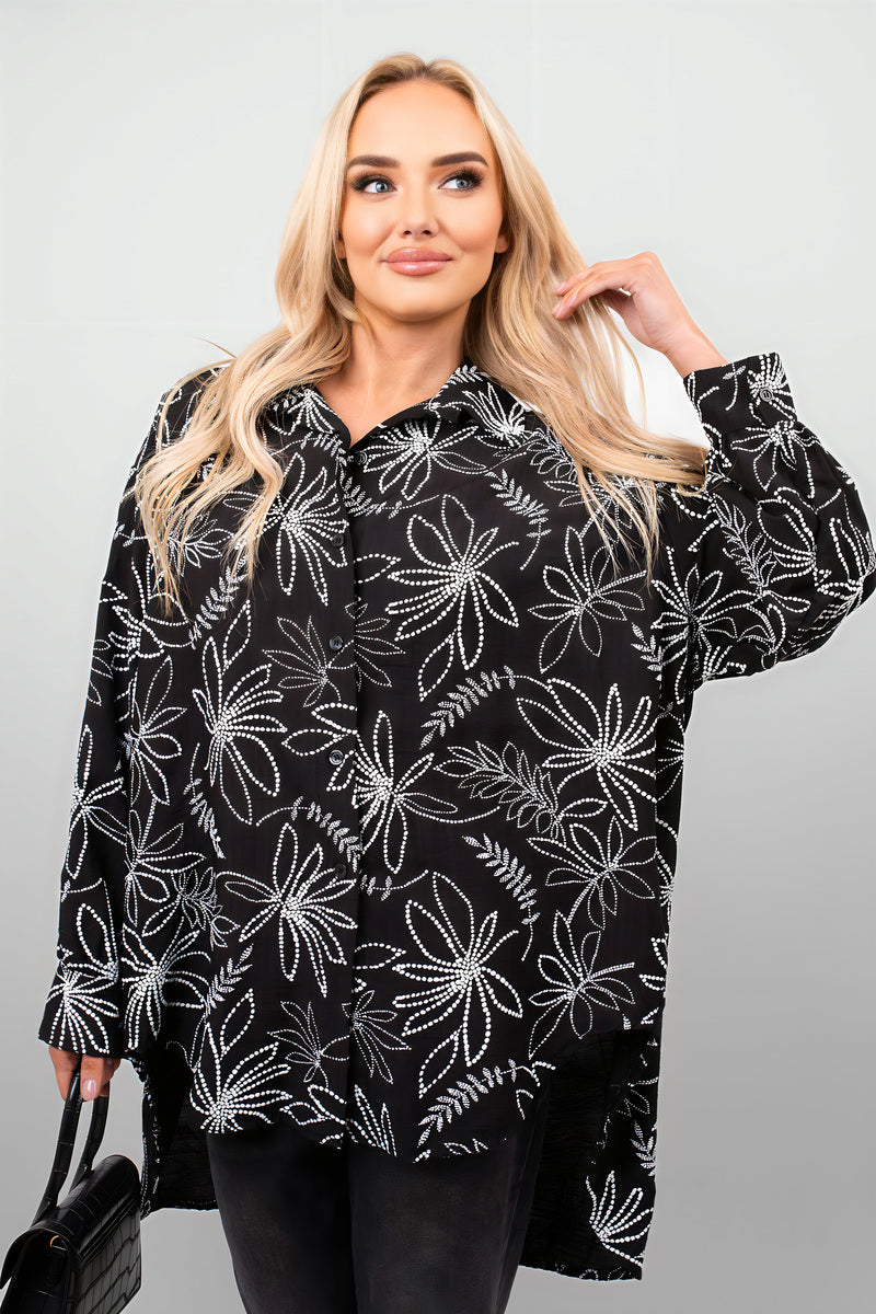 Floral Print Oversized Long Sleeve Button Down Top 🇬🇧