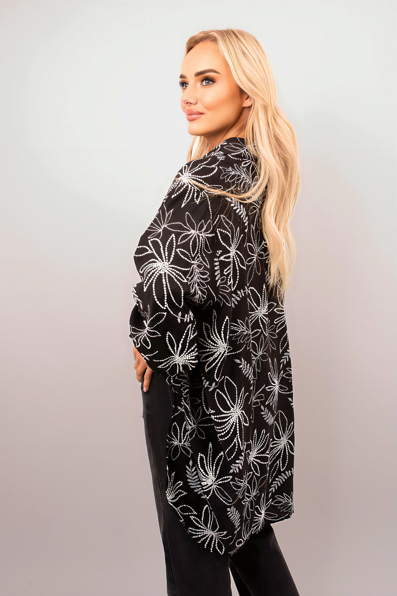 Floral Print Oversized Long Sleeve Button Down Top 🇬🇧