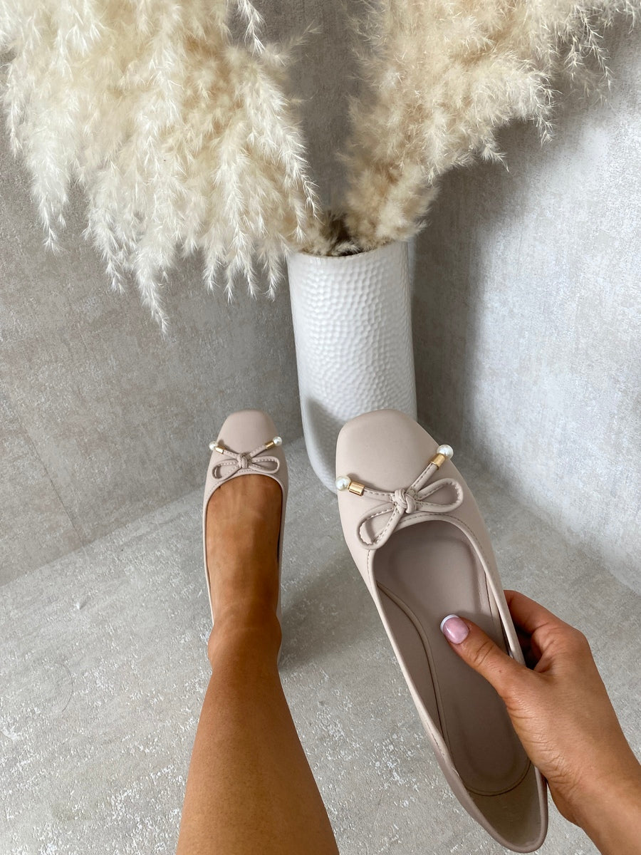 Bow Decor Round Toe Ballet Flat Sandals 🇬🇧