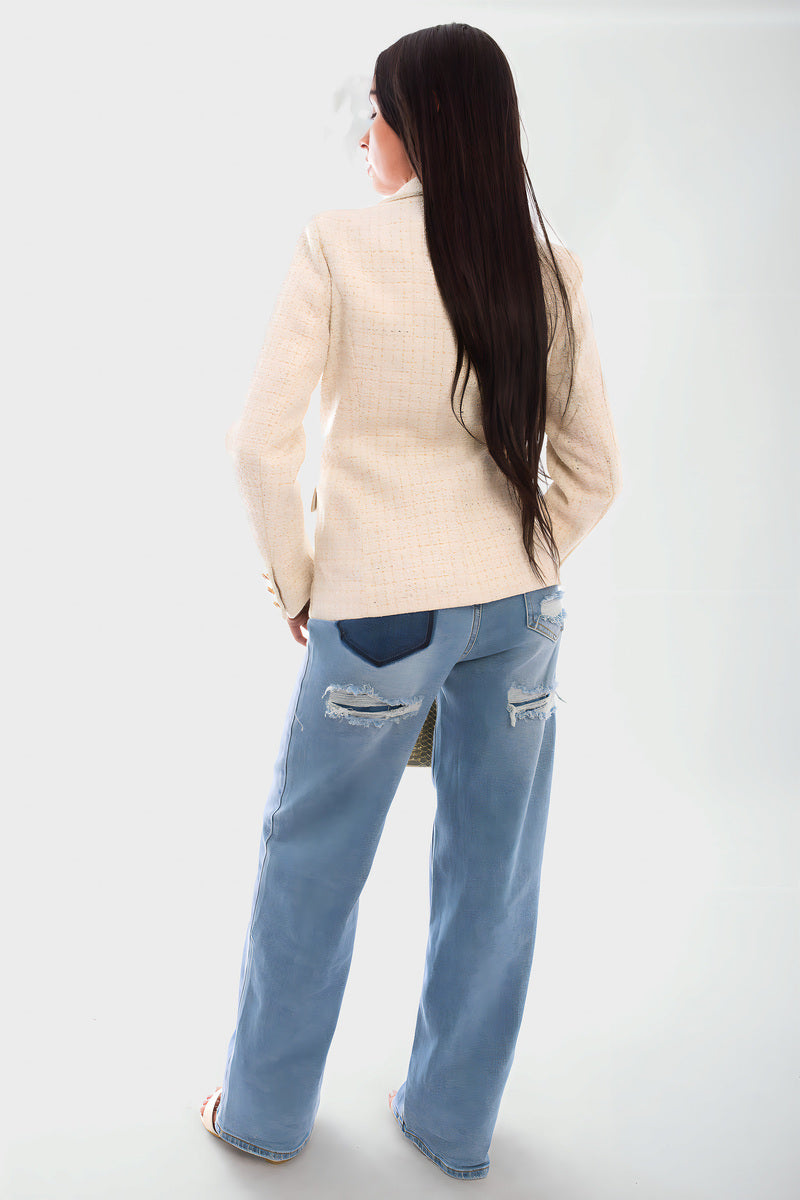 Double Breasted Long Sleeve Button Blazer Jacket 🇬🇧