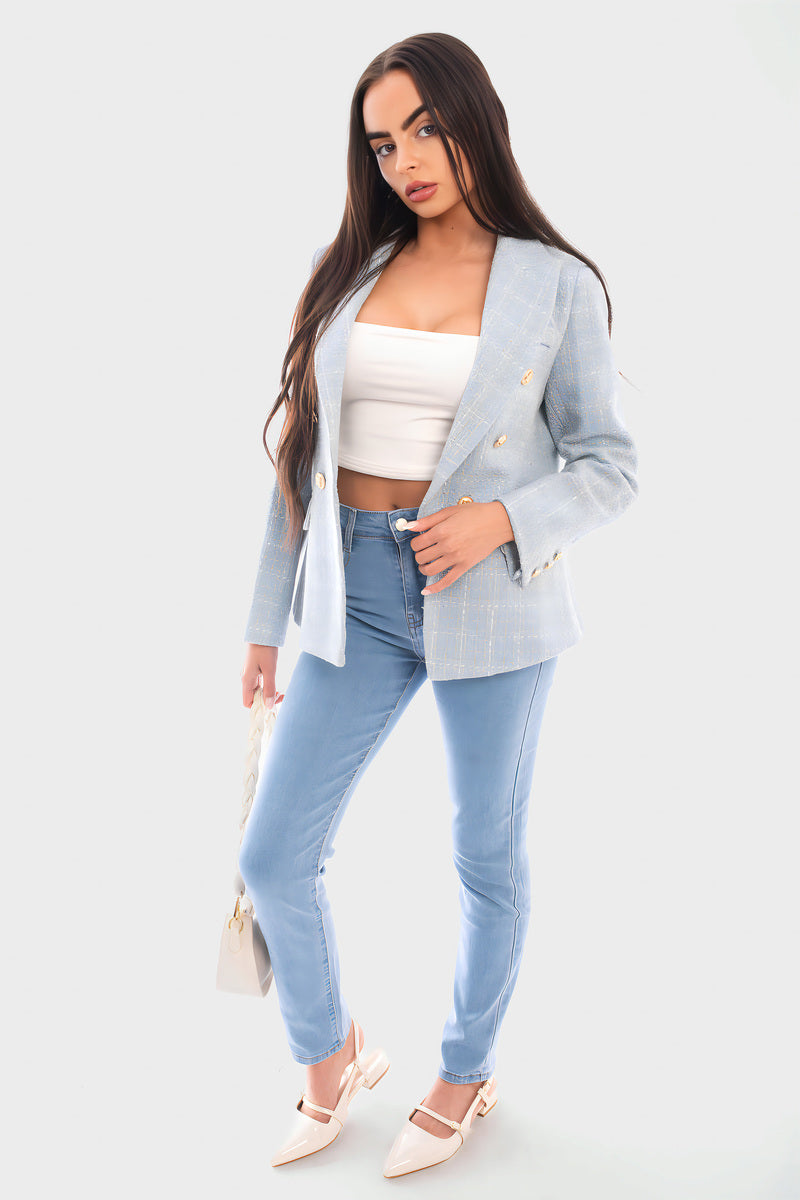 Double Breasted Long Sleeve Button Blazer Jacket 🇬🇧