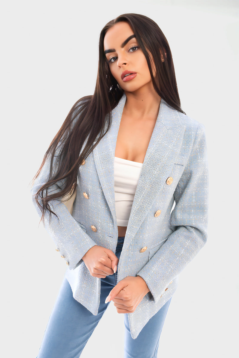 Double Breasted Long Sleeve Button Blazer Jacket 🇬🇧