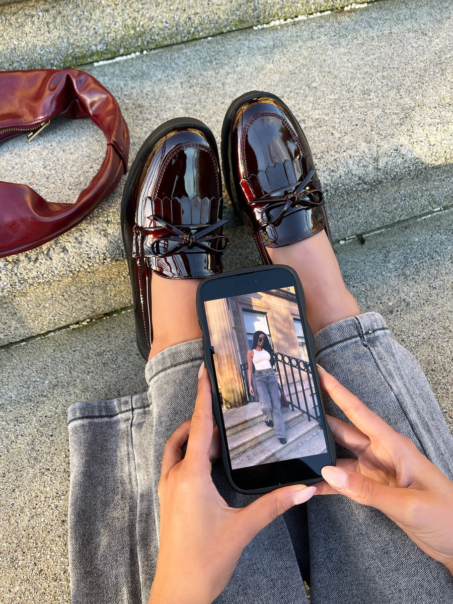 Bow Detail Flatform Slip On Loafer Shoes 🇬🇧