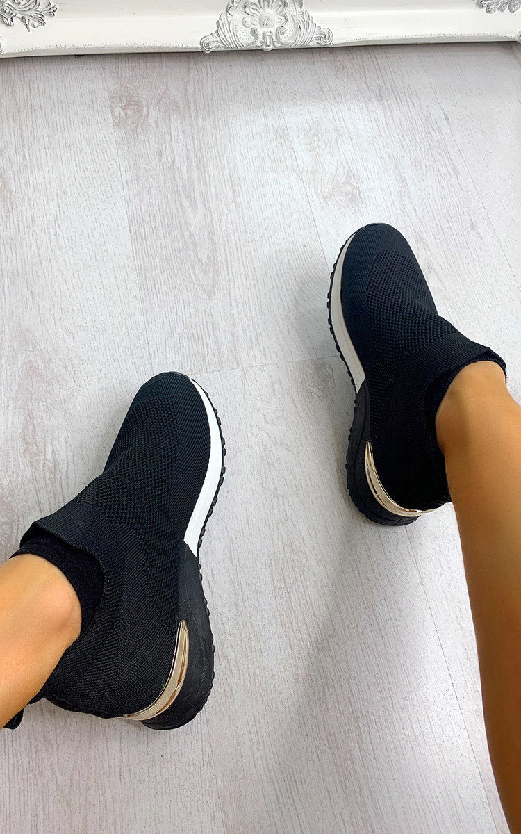 Slip On Sock Wedge Trainers 🇬🇧
