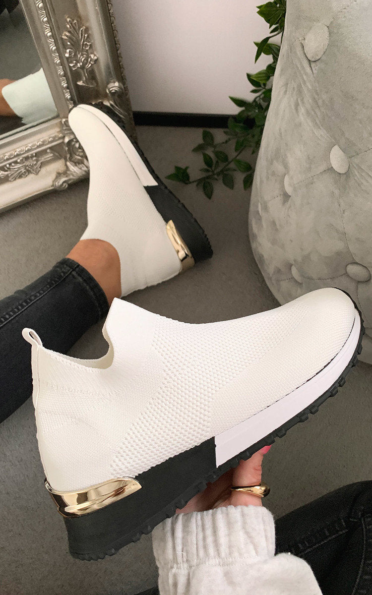 Slip On Sock Wedge Trainers 🇬🇧