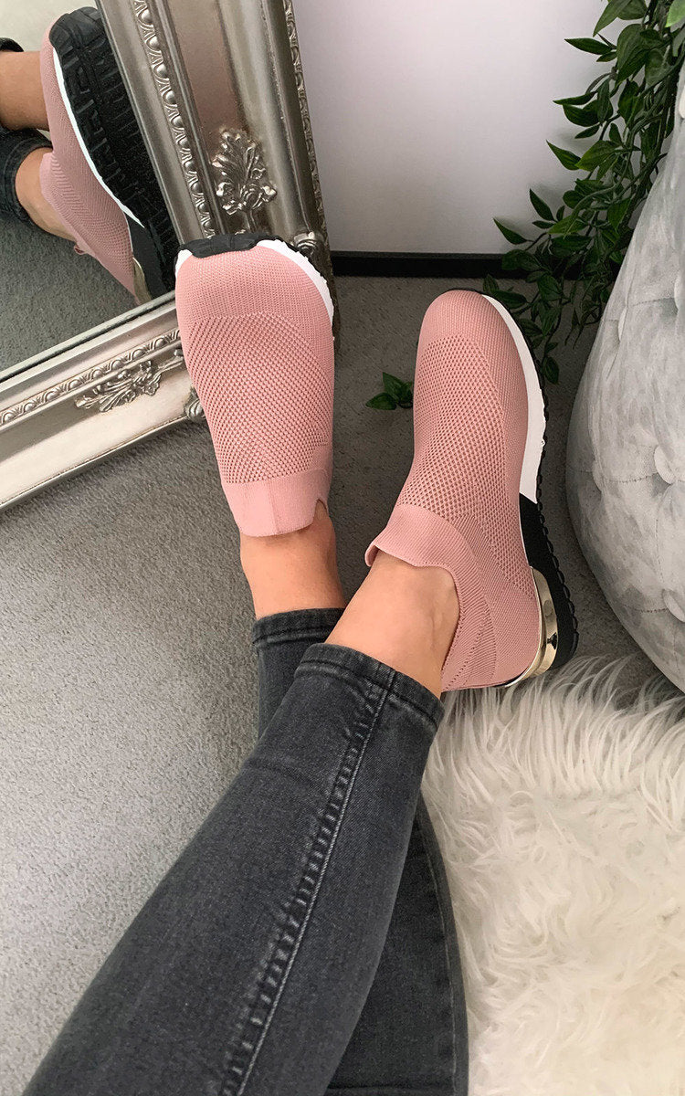 Slip On Sock Wedge Trainers 🇬🇧