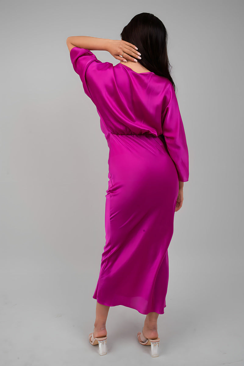 V-Neck Twist Front Midi Dress 🇬🇧