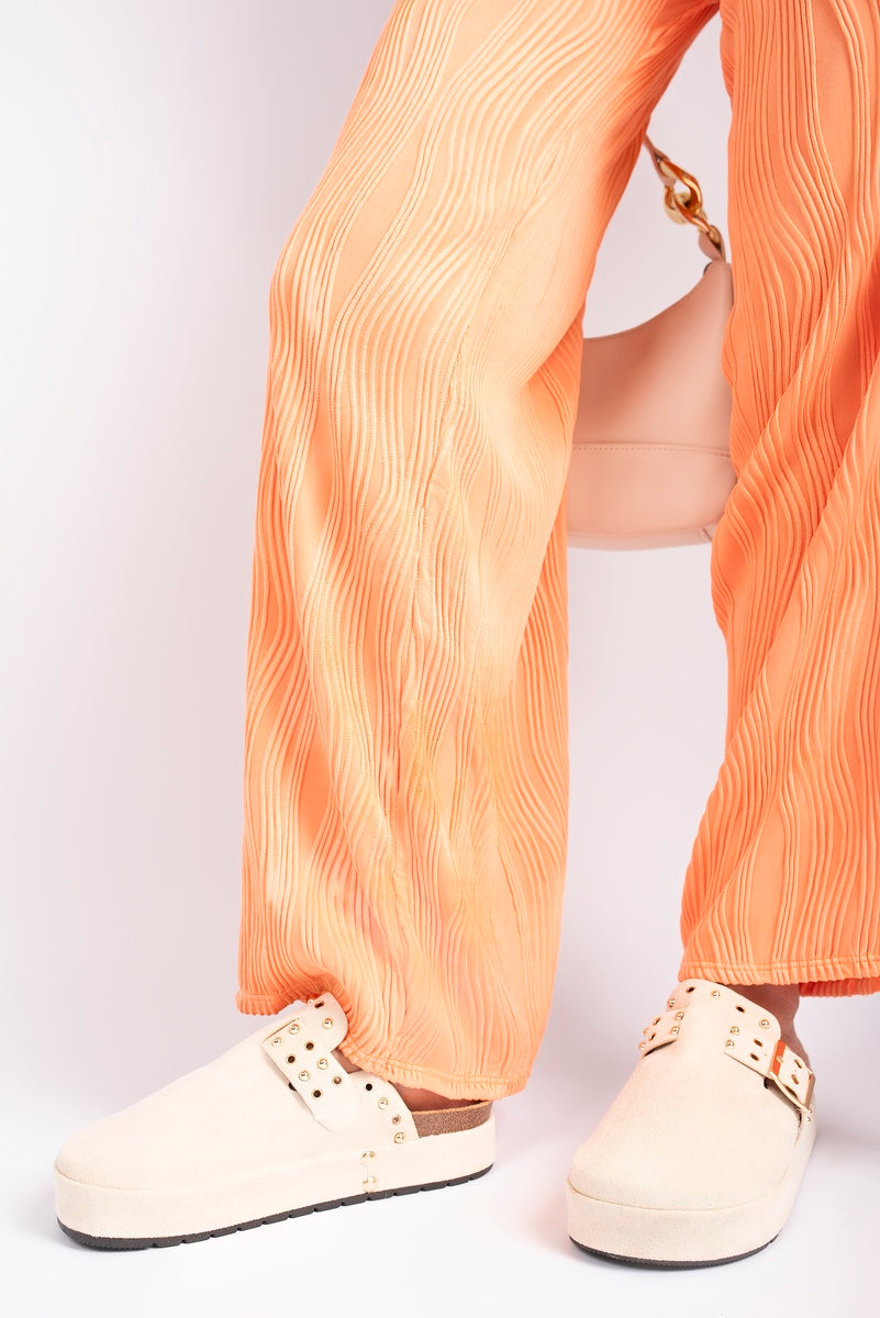 Studded Buckle Slip-On Sandals 🇬🇧