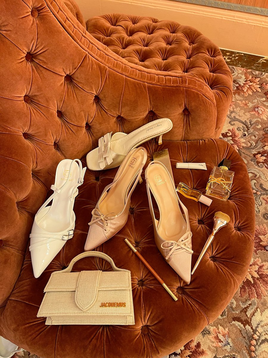 Sling Back Bow Knot Detail Pointed High Heels 🇬🇧