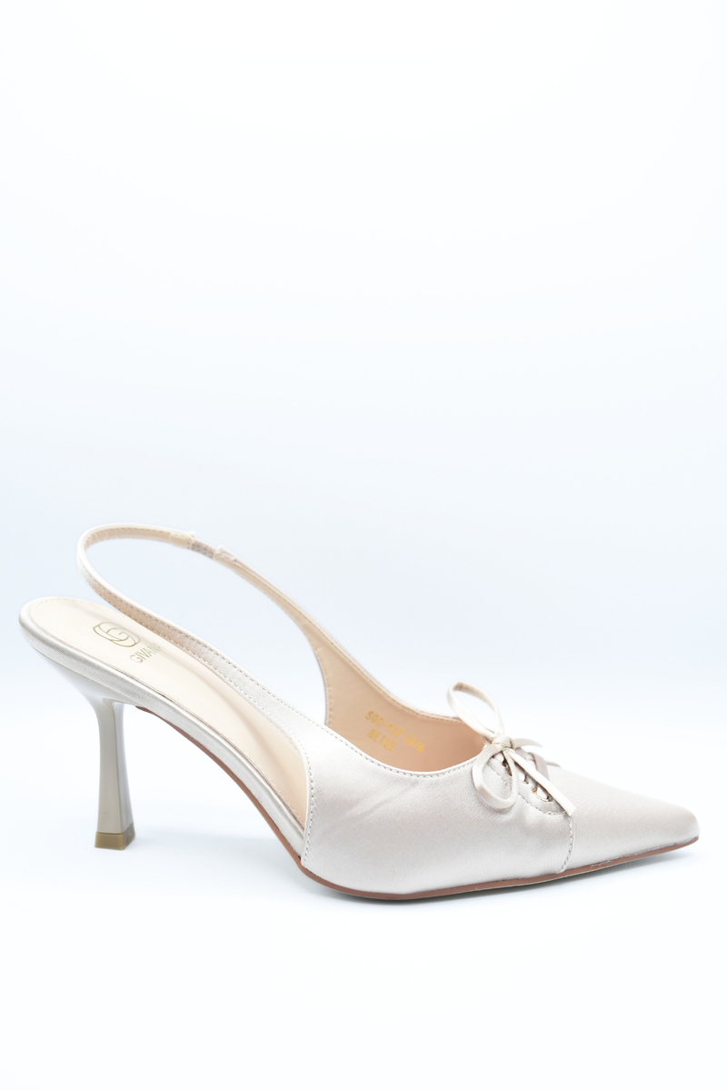 Sling Back Bow Knot Detail Pointed High Heels 🇬🇧