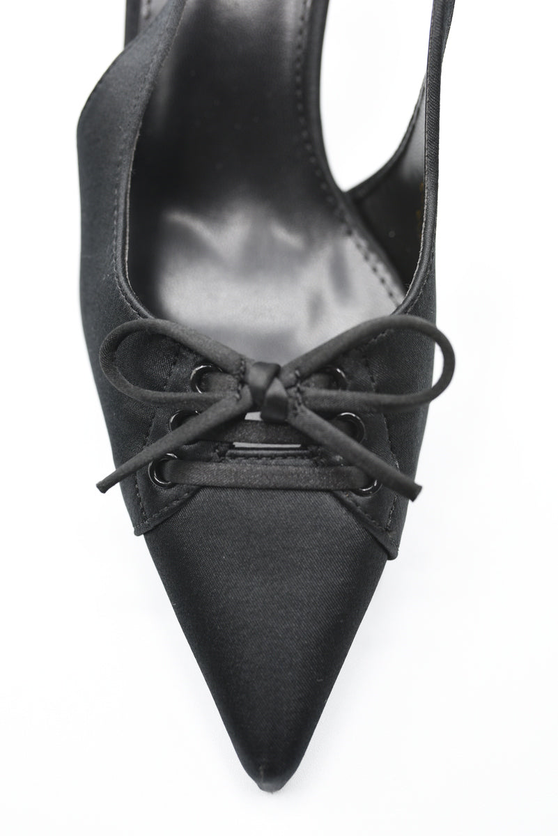 Sling Back Bow Knot Detail Pointed High Heels 🇬🇧