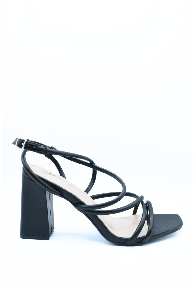 Strappy Buckle Block High Heels 🇬🇧