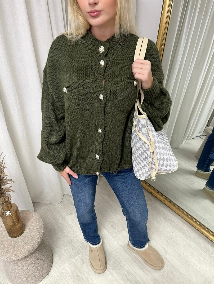 Oversized Button Down Chunky Knitted Top 🇬🇧