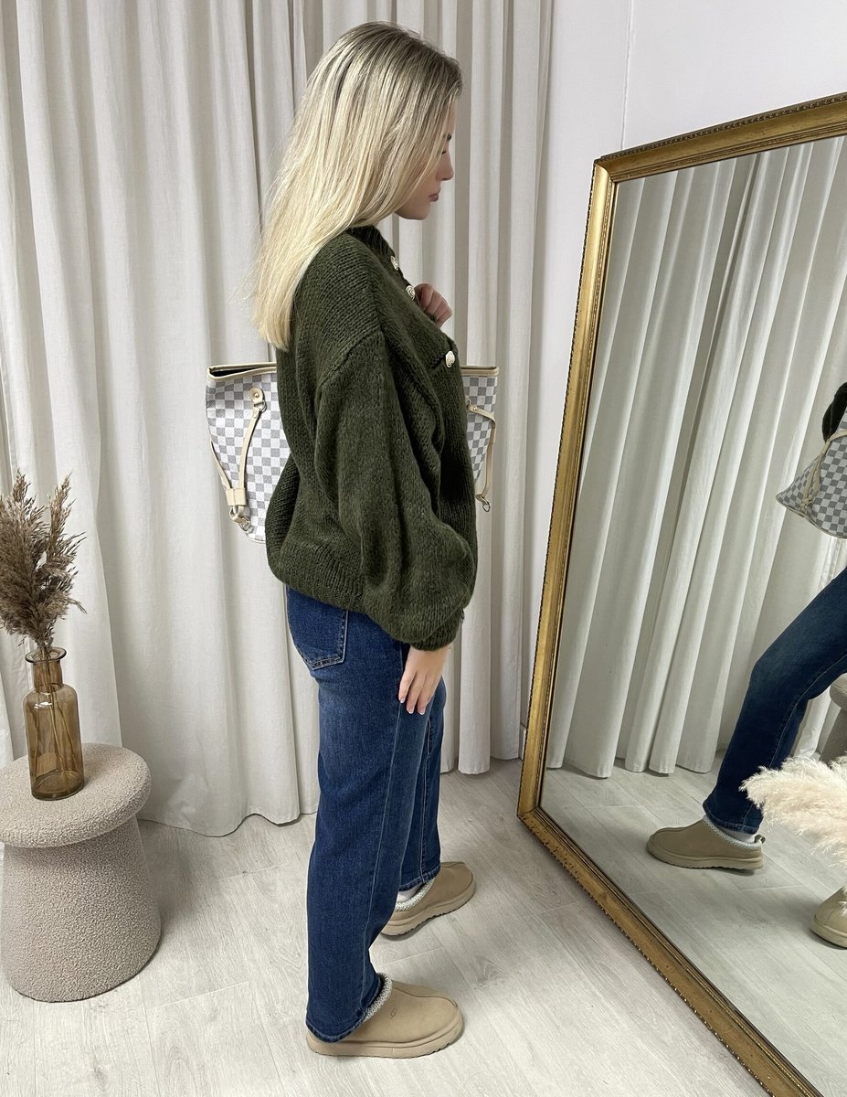 Oversized Button Down Chunky Knitted Top 🇬🇧