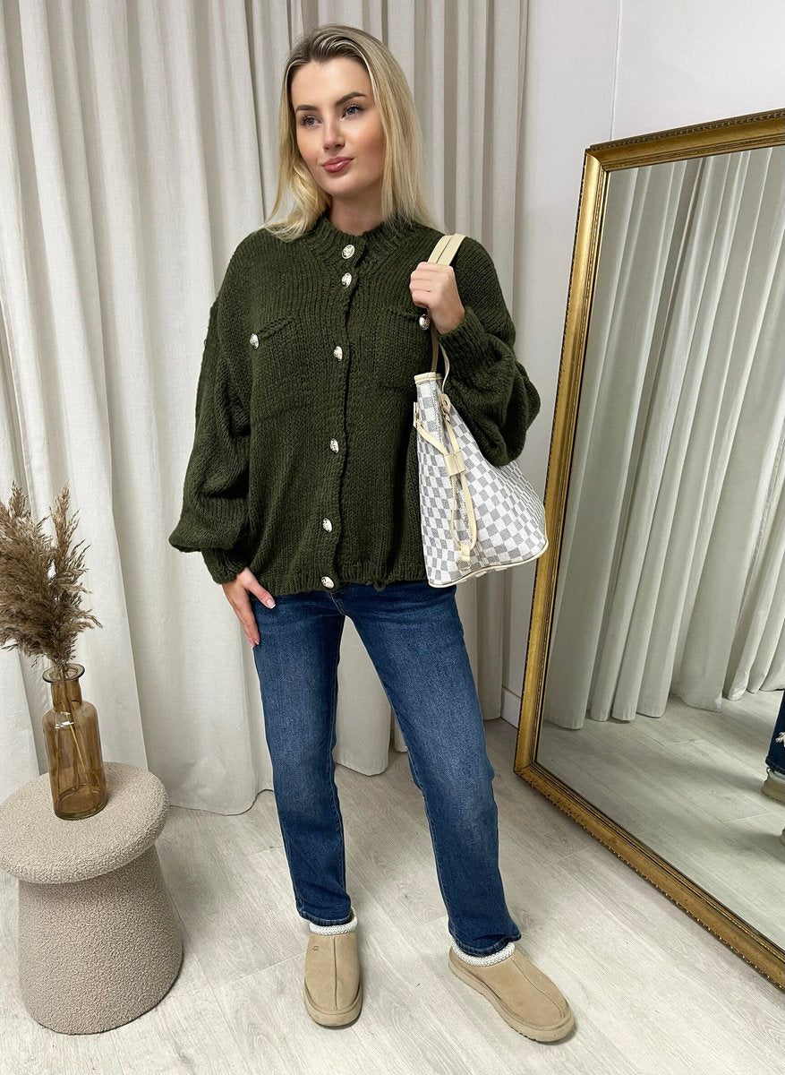 Oversized Button Down Chunky Knitted Top 🇬🇧