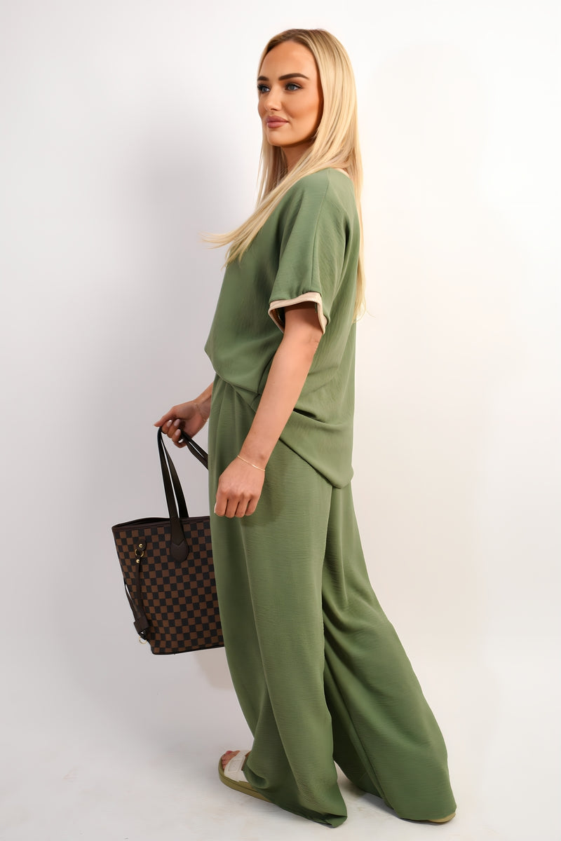 Drawstring Shiny Waist Wide Leg Trouser 🇬🇧