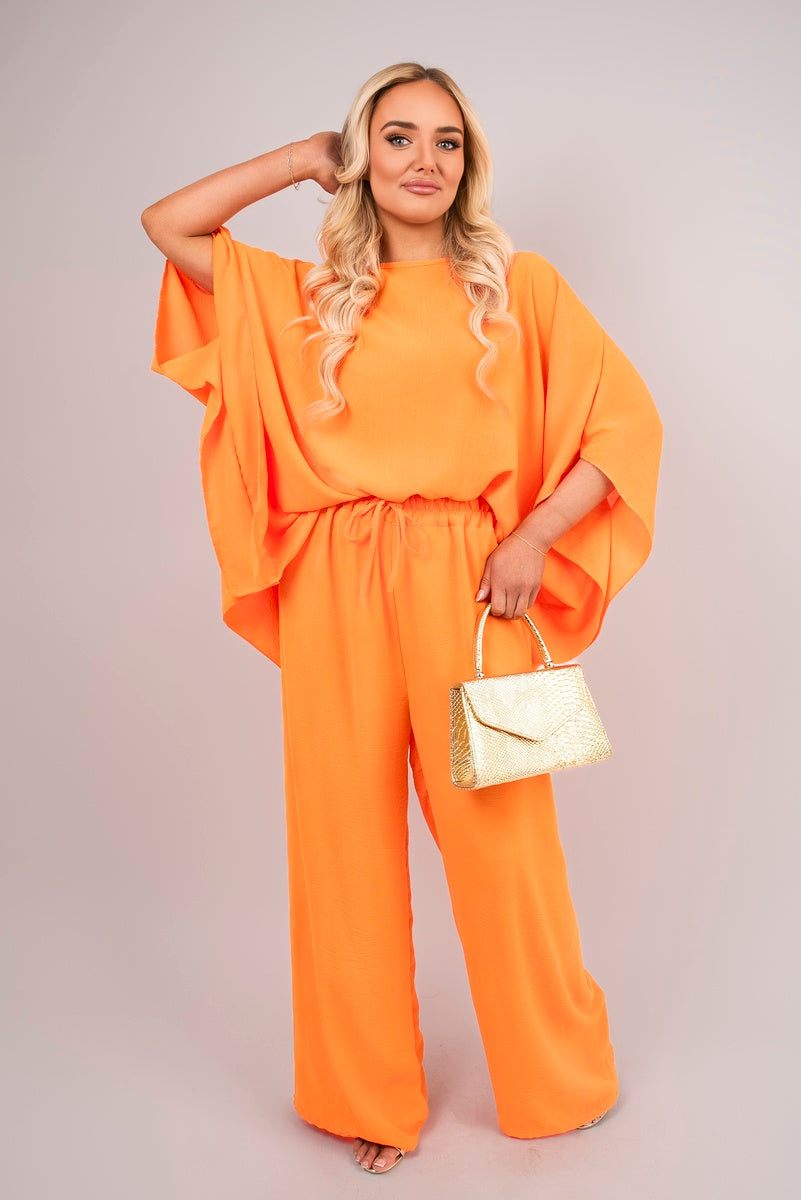 Batwing Top and Drawstring Wide Leg Trousers Co-ord Set 🇬🇧