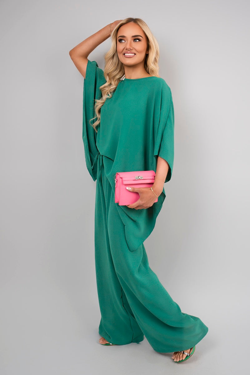 Batwing Top and Drawstring Wide Leg Trousers Co-ord Set 🇬🇧
