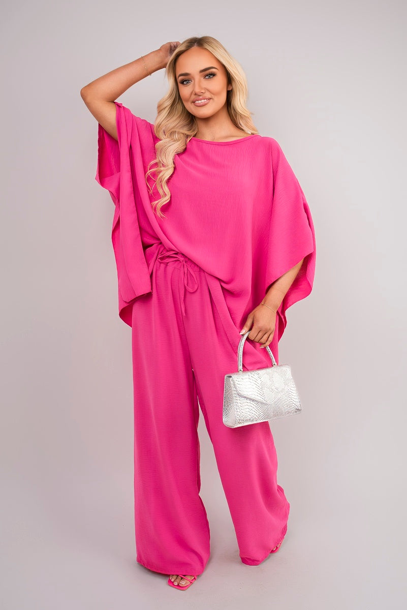 Batwing Top and Drawstring Wide Leg Trousers Co-ord Set 🇬🇧