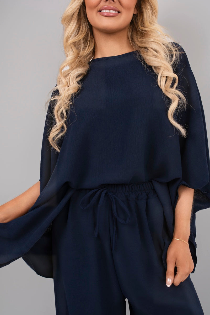 Batwing Top and Drawstring Wide Leg Trousers Co-ord Set 🇬🇧