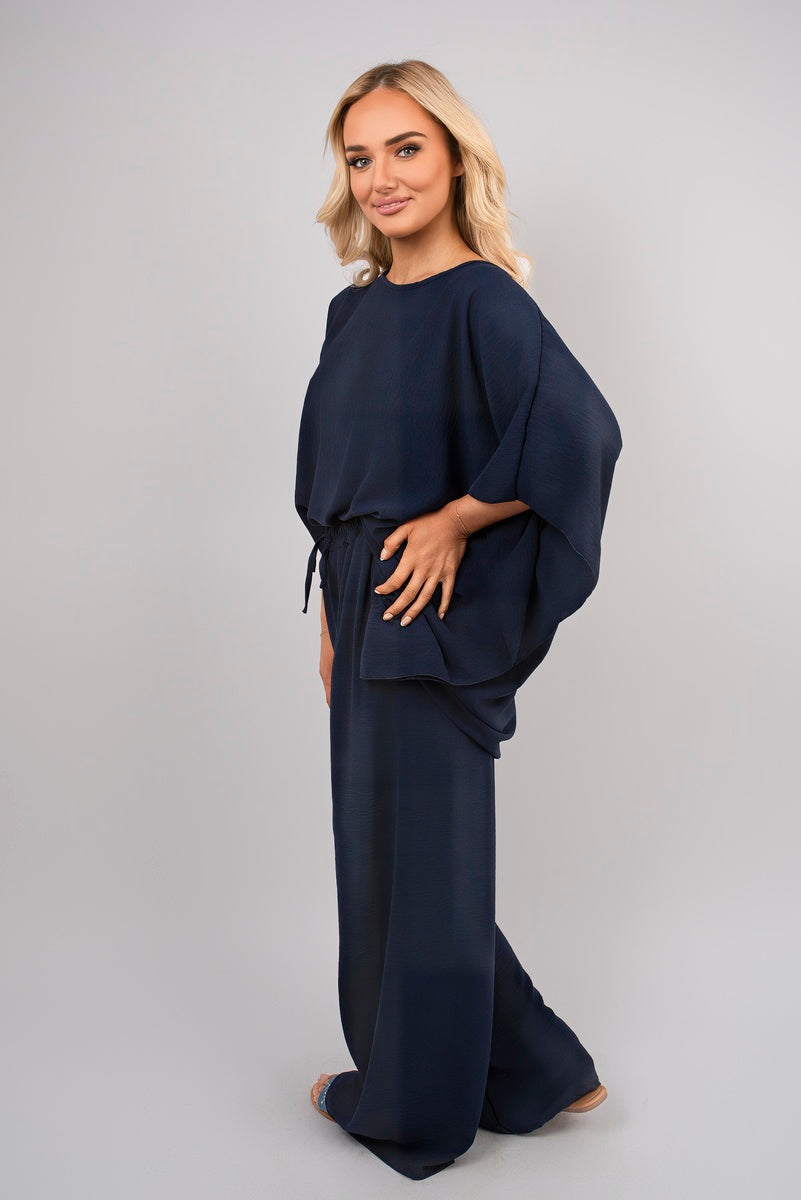 Batwing Top and Drawstring Wide Leg Trousers Co-ord Set 🇬🇧