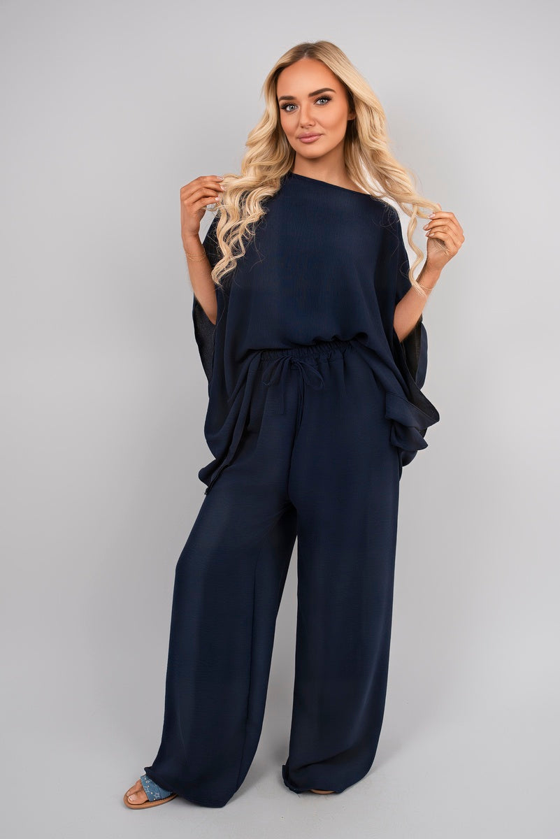 Batwing Top and Drawstring Wide Leg Trousers Co-ord Set 🇬🇧