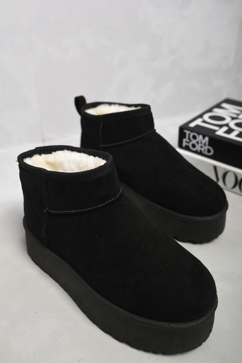 Faux Suede Ultra Mini Ankle Platform Boots 🇬🇧
