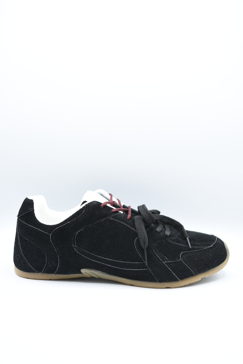 Double Contrast Lace Up Flat Trainers 🇬🇧