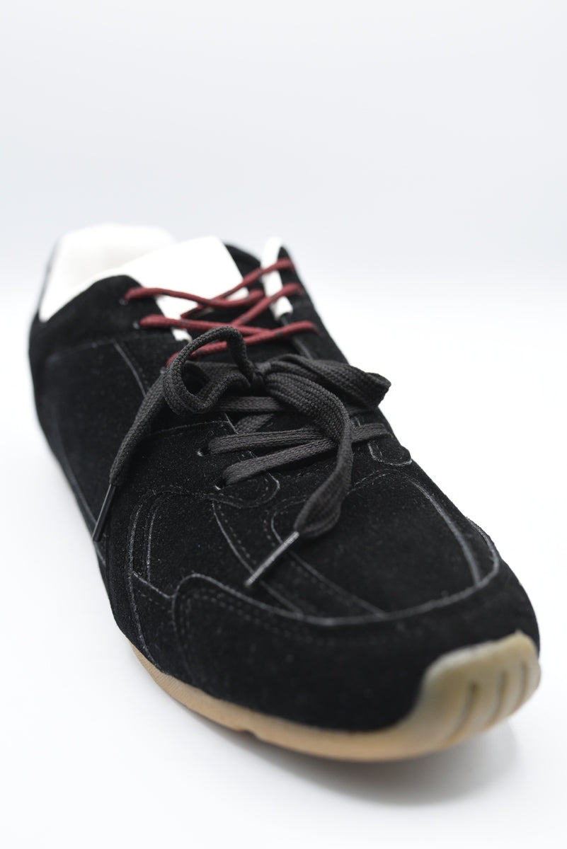 Double Contrast Lace Up Flat Trainers 🇬🇧