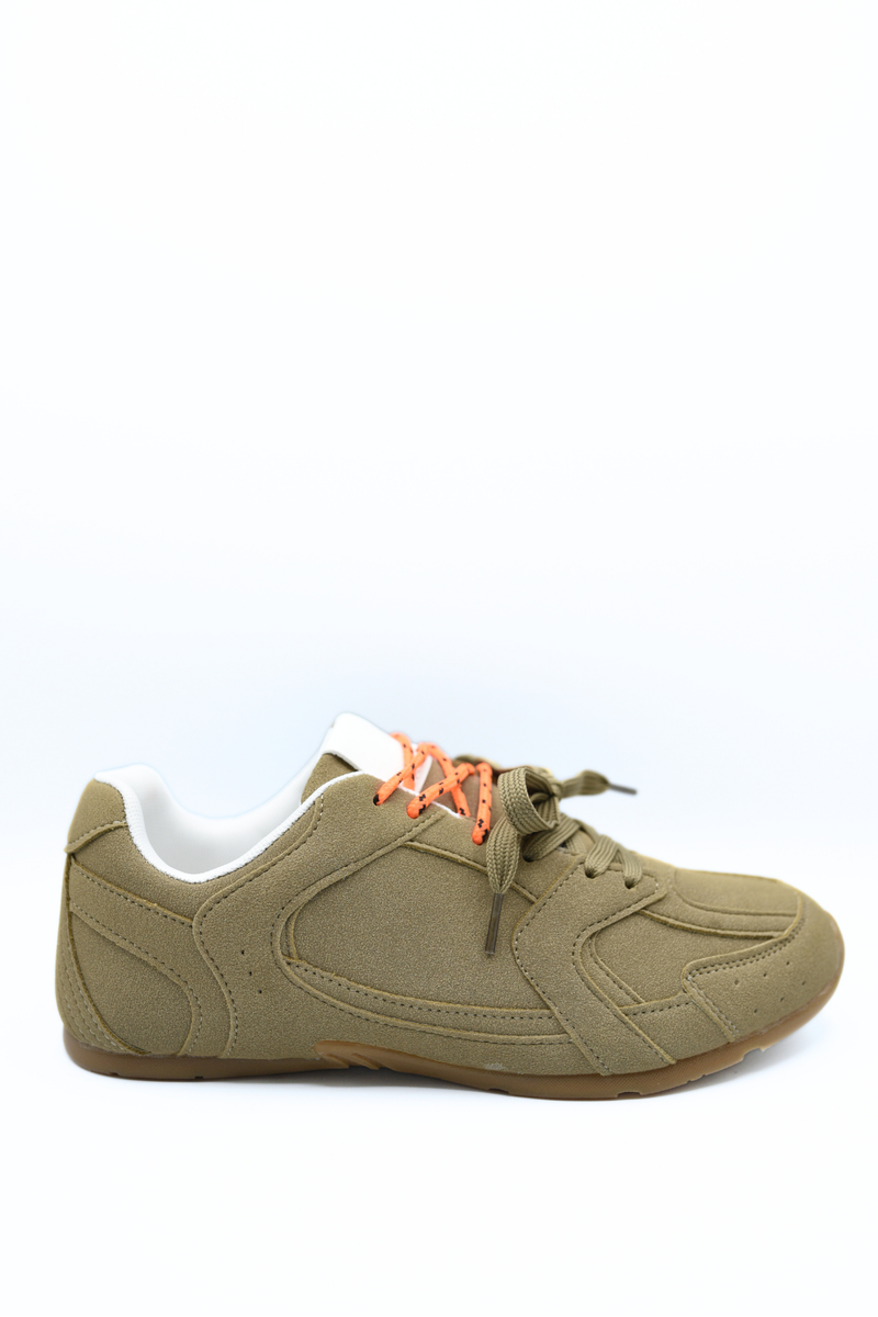 Double Contrast Lace Up Flat Trainers 🇬🇧