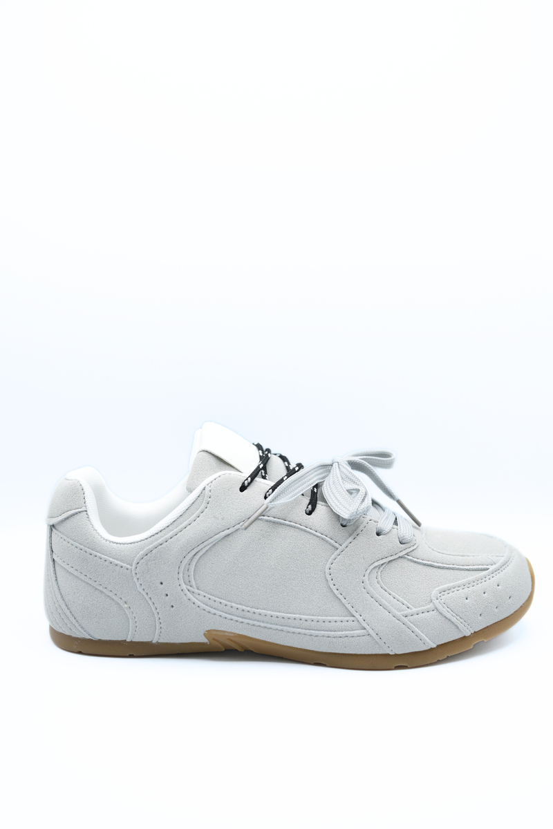 Double Contrast Lace Up Flat Trainers 🇬🇧