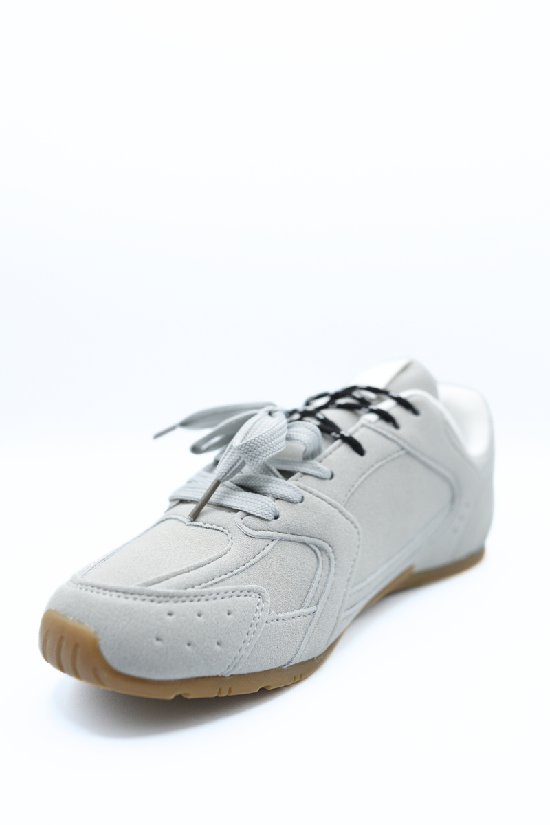 Double Contrast Lace Up Flat Trainers 🇬🇧