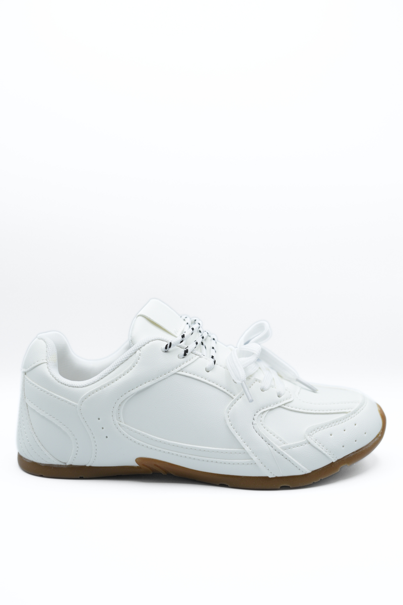 Double Contrast Lace Up Flat Trainers 🇬🇧