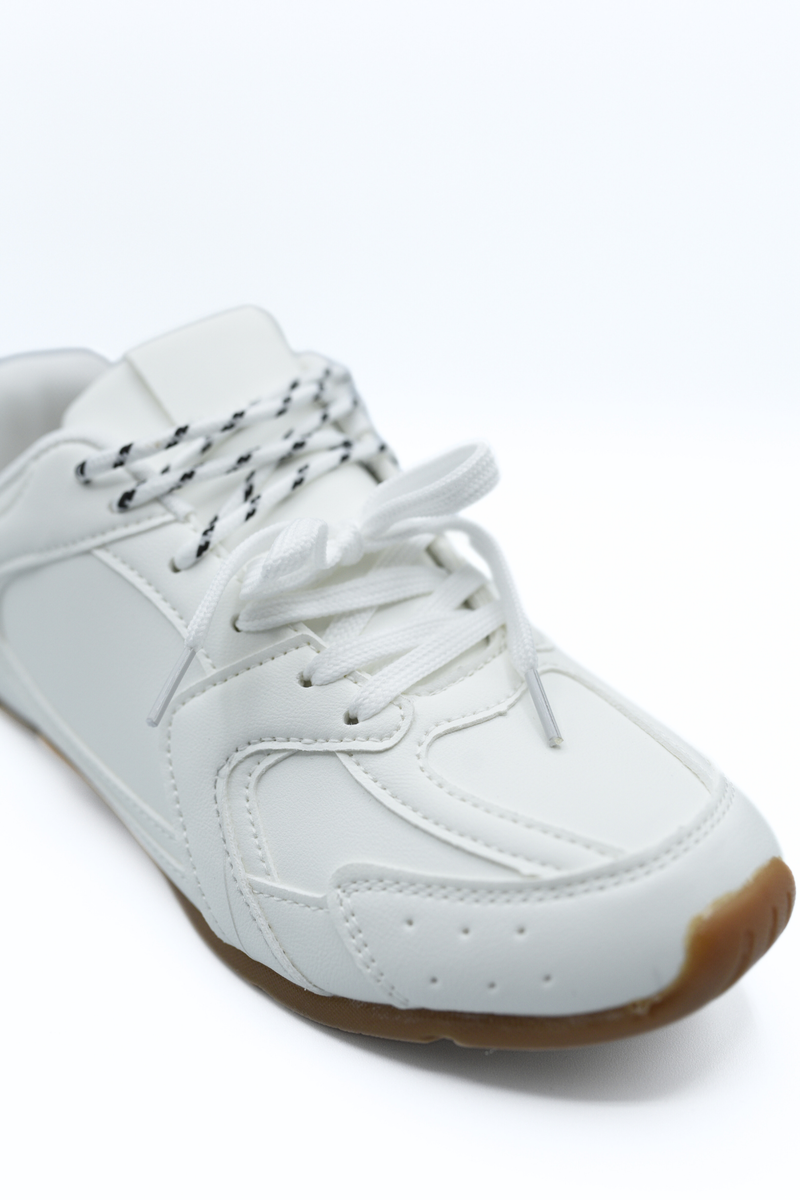 Double Contrast Lace Up Flat Trainers 🇬🇧