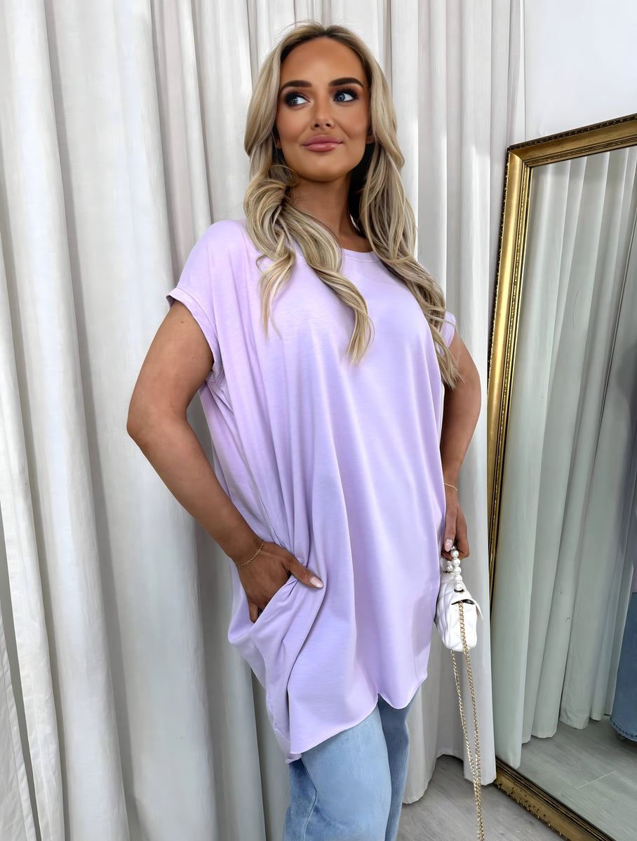 Round Neck with Side Pockets Oversized Top 🇬🇧