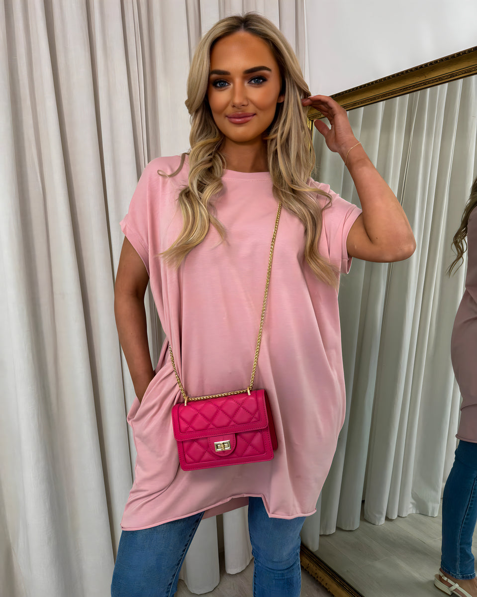 Round Neck with Side Pockets Oversized Top 🇬🇧