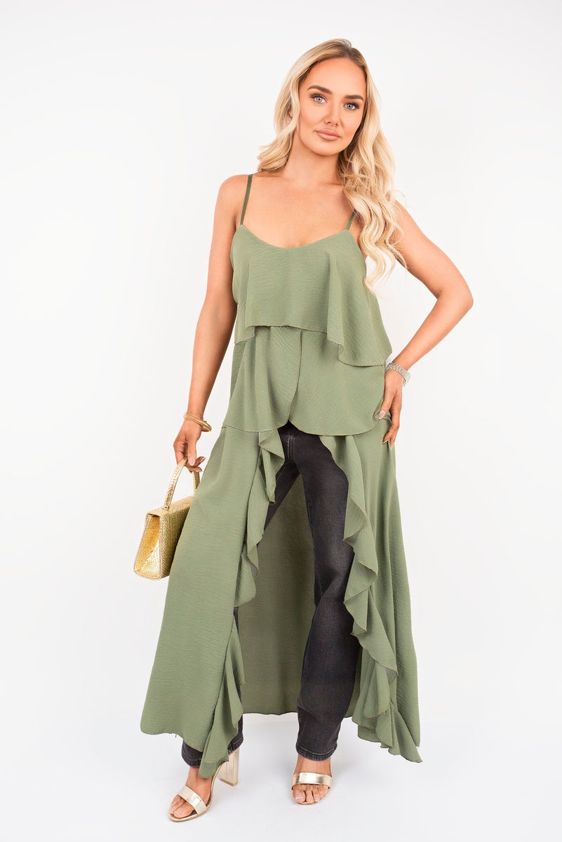 Layered Cami Top with Asymmetric Hem 🇬🇧