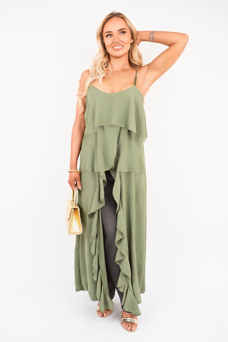 Layered Cami Top with Asymmetric Hem 🇬🇧