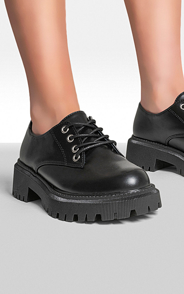 Chunky Faux Leather Derby Shoes 🇬🇧