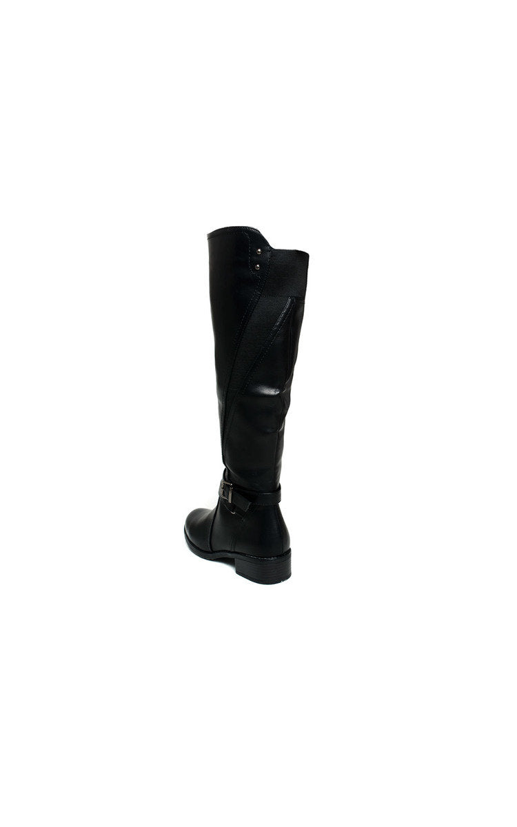 Faux Leather Buckle Knee High Boo🇬🇧