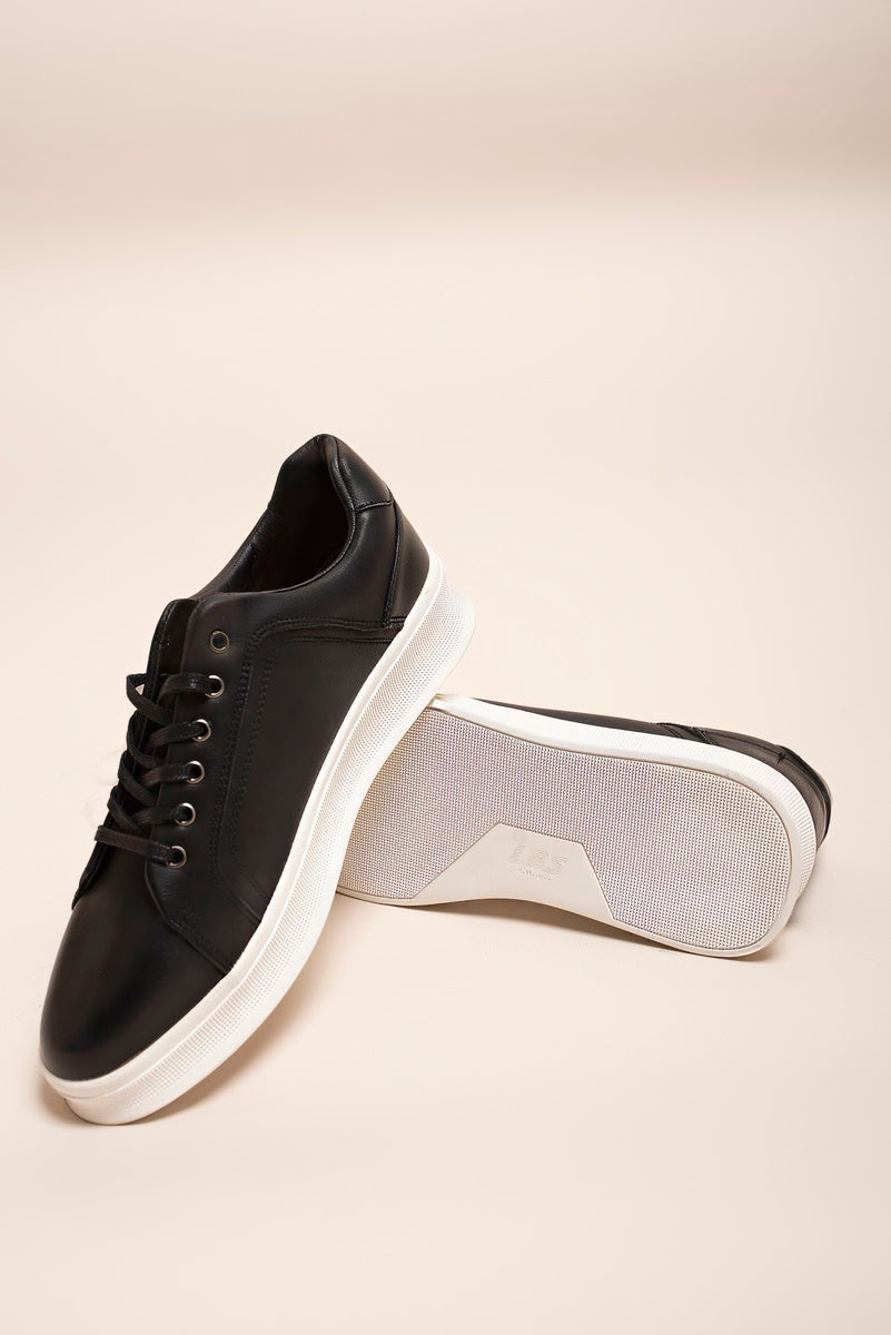 Low Top Faux Leather Lace Up Trainers for Men 🇬🇧